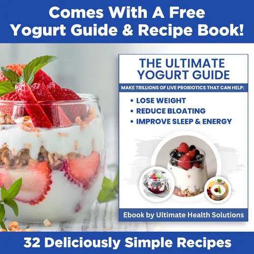 Vista 5 de Ultimate Probiotic Yogurt Maker XL, control de tiempo y temperatura ajustable, 50% más de capacidad con 12 frascos de yogur de 6 onzas, hace