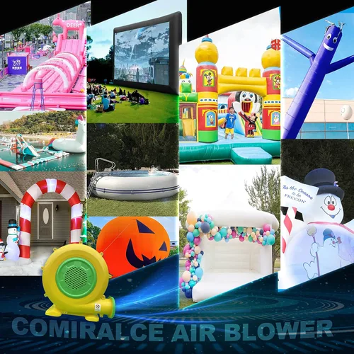 Vista 5 de CoMiracle - Sopladores de aire inflables de 480 W, castillo inflable para exteriores y toboganes de salto