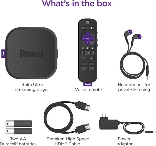Vista 6 de Roku Ultra 2020 Streaming Media Player HD / 4K / HDR / Dolby Vision con Dolby Atmos, Streaming Bluetooth y el control remoto de voz con gato