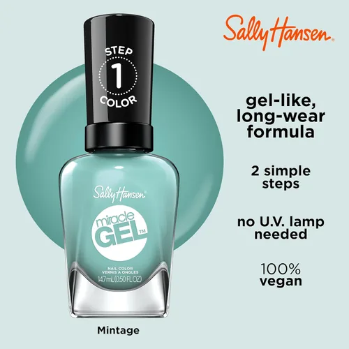 Vista 136 de Sally Hansen Miracle Gel™ x Jared McCain, GOAT Gold, Larga duración, fórmula tipo gel, sin necesidad de lámpara UV, esmalte de uñas dorado