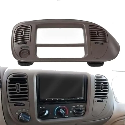 Vista 8 de Conjunto de bisel para panel de radio del salpicadero central compatible con Ford F-150 Expedición 97-03 Radio salpicadero central bisel panel