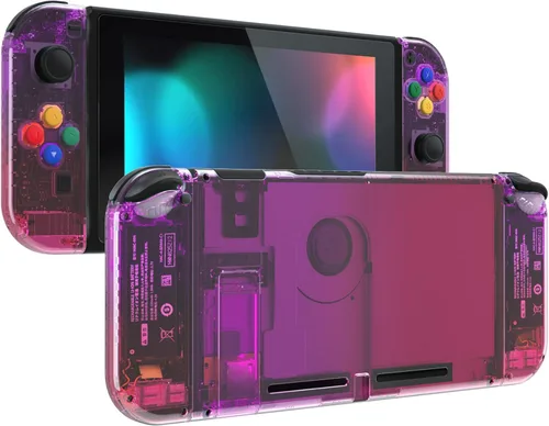 eXtremeRate DIY Replacement Shell Buttons for Nintendo Switch, Back Plate for Switch Console, Housing Case with Colorful Buttons for Joycon Handheld