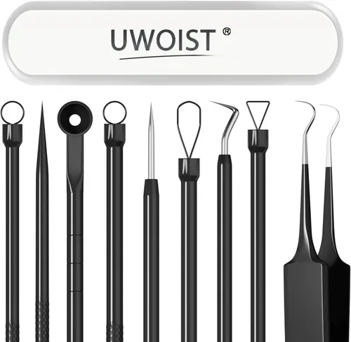 Herramientas Removedoras de Puntos Negros Kit de Herramientas para Reventar Espinillas, Extractor de Comedones Kit de Eliminación de Acné para