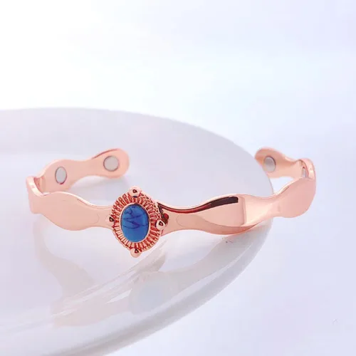 Vista 3 de Pulsera de cobre utilizada para tamaño ajustable: una pulsera de cobre puro para mujeres