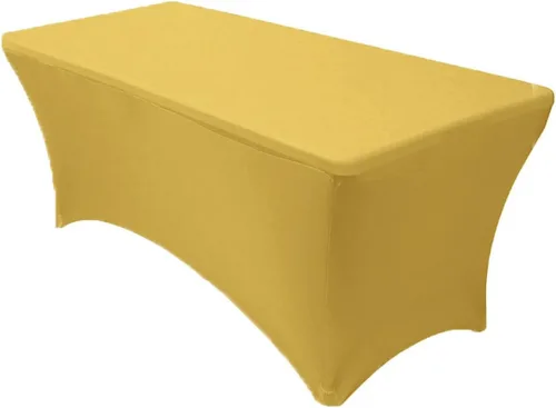 Vista 24 de MDS Pack of 2 Spandex Tablecloth 4FT Tight, Fitted, Washable and Wrinkle Resistant Stretch Rectangular Patio Table Cover for Wedding,Event,Banquet &