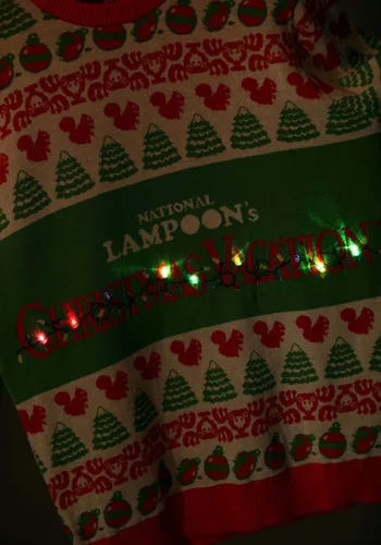Vista 3 de National Lampoon's Christmas Vacation Light Up LED Ugly Christmas Sweater for Adults, Light Up Xmas Sweater