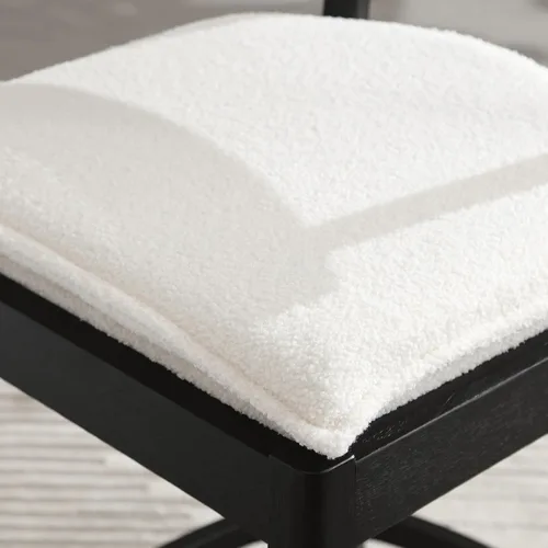 Vista 13 de Boucle Taburetes de bar de altura de mostrador, taburetes de ratán modernos de 26 pulgadas con respaldo de bastón, sillas de bar de mediados