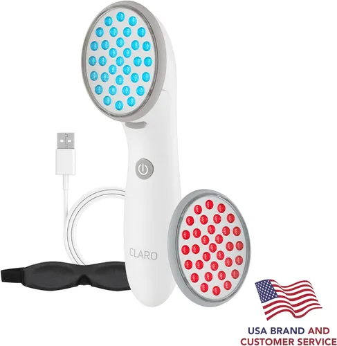 Vista 2 de Spa Sciences CLARO - Sistema de terapia de luz LED azul y rojo clínicamente probado para el acné FDA Cleared-Rechargeable - Tratamiento profesional