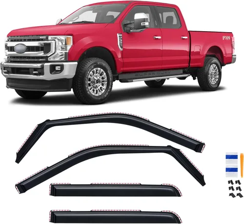 Vista 20 de Visera de ventana para Jeep Cherokee 1984-2001 (Excluye Modelo Limited), Protectores Guards Shields de lluvia de canal exterior, Deflector