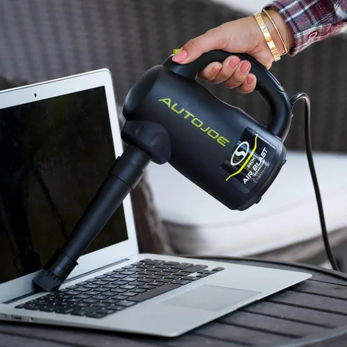 Vista 2 de Auto Joe ATJ-ABD1 Secadora de agua de chorro de aire de 500 W, con cable de CA de 10 pies, bolsa de almacenamiento y 9 accesorios de boquilla