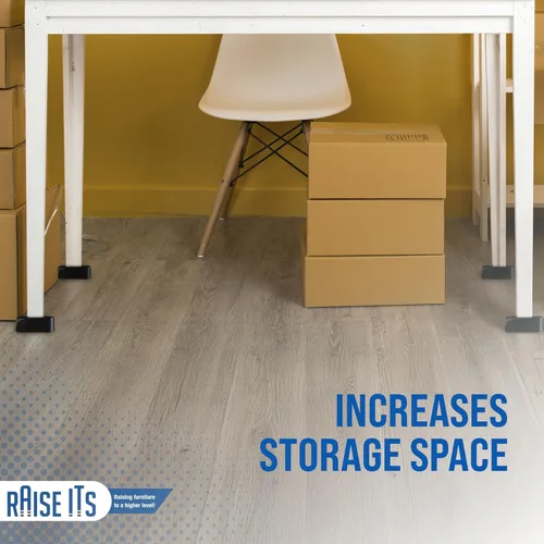 Vista 8 de Raise ITS Furniture Risers - Elevador de cama, color negro, 1 x 4 x 4 pulgadas (8 unidades)