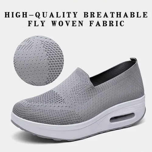 Vista 3 de Zapatillas ortopédicas para mujer, las mejores zapatillas de deporte con plataforma elástica de malla, cómodas zapatillas ortopédicas casuales