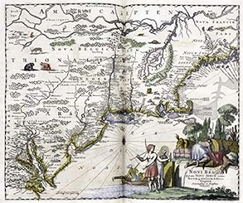 Posterazzi Map of The New World by John Ogilby Poster Print by by, (10 x 12)