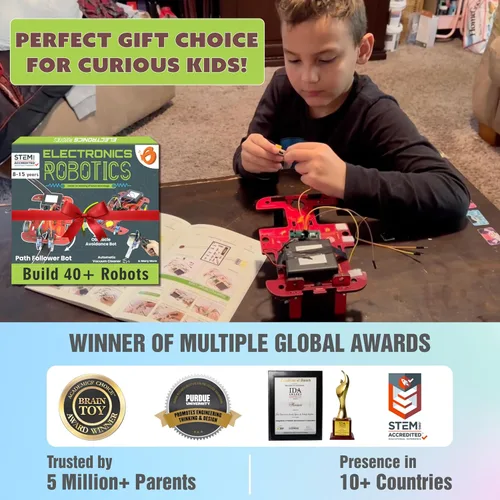 Vista 7 de ButterflyEdufields - Kits de robótica STEM 40 en 1 para niños de 8 a 12 años Proyectos de robots de bricolaje para niños con tablero electrónico