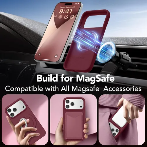Vista 348 de GONEZ Funda magnética para iPhone 14, compatible con Magsafe, con protector de pantalla + protector de cámara, forro de microfibra antiarañazos