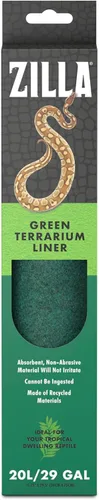 Vista 13 de Forro de sustrato para terrario de reptiles de Zilla, verde, 10G, 9.75" x 19.75