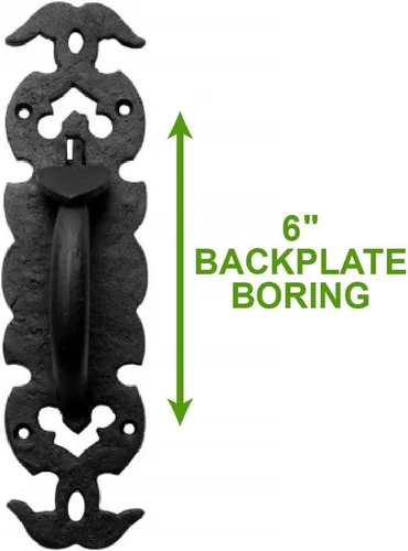 Vista 5 de Renovators Supply Manufacturing Cerradura de puerta de 6 pulgadas. Pestillo de pulgar forjado negro para puertas de gabinete y puertas