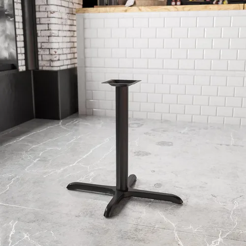 Vista 2 de Flash Furniture Beverly - Mesa de restaurante de 23.75 x 30 pulgadas con columna de altura de mesa de 3 pulgadas de diámetro, base de mesa comercial