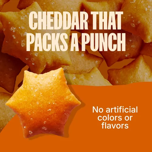 Vista 2 de MadeGood Cheddar Star Galletas Infladas, Bolsa de 4.26oz, Aperitivos Orgánicos