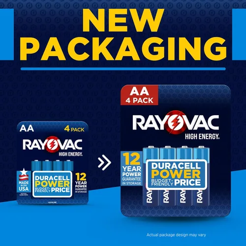 Vista 2 de Rayovac - Pilas AA de alta energía (paquete de 48 unidades), batería alcalina doble AA
