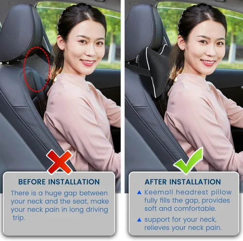 Vista 3 de Keemall Almohada de Cuello de Coche Inflable, Almohada de Reposacabezas de Coche Inflable Suave para Asiento de Conducción con Correa Ajustable