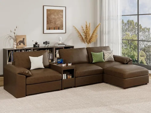 Vista 42 de EASE MOOSE Sofá modular seccional, sofá en forma de U para sala de estar Beige