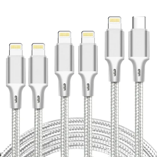Vista 19 de cugunu Cargador para iPhone, 5 unidades de 3/3/6/6/10 pies, con certificación MFi de Apple, cable Lightning USB de nailon trenzado, cable de carga