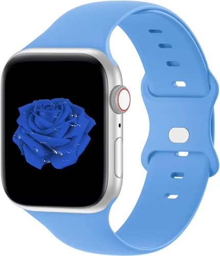 Vista 24 de Bandiction Compatible with Apple Watch Series 3 38mm Series 5 40mm iWatch Bands 38mm 40mm 41mm, Soft Silicone Sport Replacement Strap Compatible for