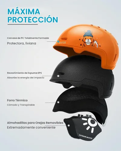 Vista 3 de OutdoorMaster - Juego de casco y gafas de esquí para niños, casco de snowboard, carcasa de PC duradera y espuma EPS, casco de nieve con 12 Blanco
