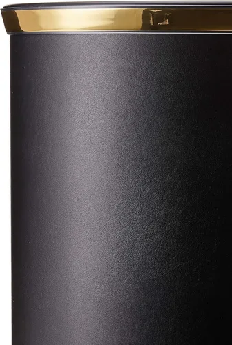 Vista 2 de Kraftware Sophisticates Cesta de Basura de Latón Negro/Dorado Pulido con Bandas de 3/4 Pulgadas y Protector de Latón