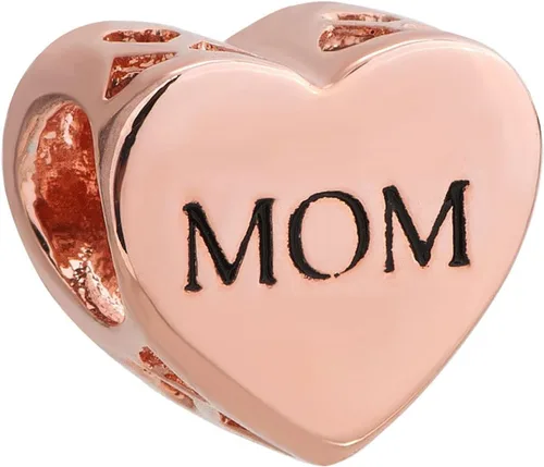 Vista 3 de KunBead Dijes de cuentas de amor de corazón con diamantes de imitación para mamá, compatibles con pulseras Pandora, cumpleaños, día de la madre