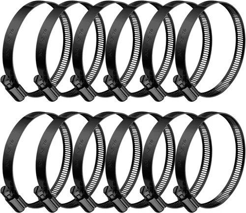 Vista 11 de Botten 18 piezas Abrazadera de manguera negra, 1-1/16" - 2" (27-51mm) 304 Abrazaderas de manguera de acero inoxidable juego surtido de abrazaderas