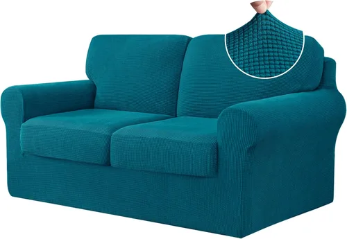 Vista 301 de CHUN YI Fundas para sofá de 7 piezas, lavables, fundas elásticas para sofá de 3 cojines con respaldo y fundas de cojín separados, protector