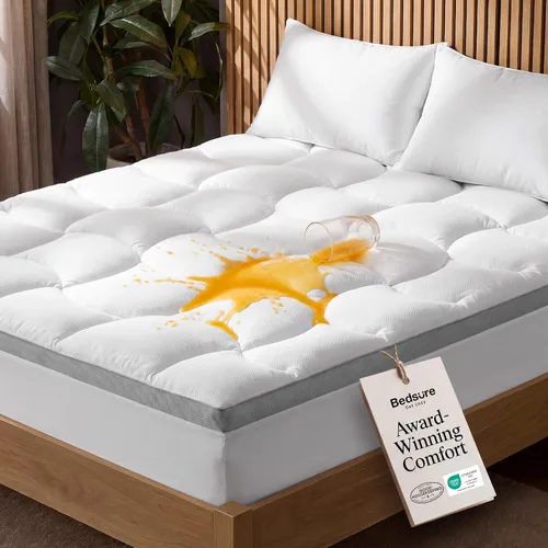 Vista 11 de Bedsure Cubrecolchón impermeable tamaño individual – Protector de colchón individual con bolsillo de 8 a 21 pulgadas de profundidad, 800 GSM extra