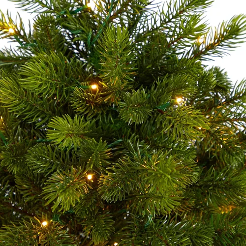 Vista 4 de Árbol de Navidad artificial de abeto de montaña de Colorado delgado de 4 pies con 150 multifunción con control remoto), micro luces LED blancas