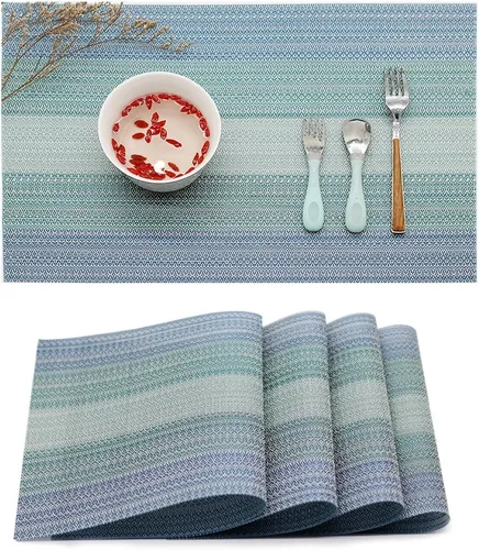 Vista 7 de Manteles individuales para mesa de cocina (4 y 8 unidades), resistentes al calor, manchas, antideslizante, aisladas