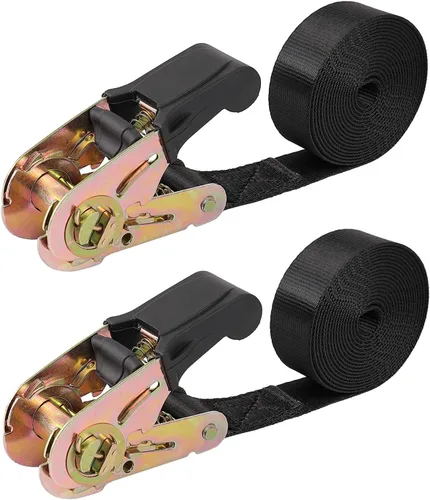 Vista 18 de Correas de amarre de trinquete sin fin, amarre de carga resistente, correa negra de nailon resistente de 4 pies, correas de seguridad de trinquete