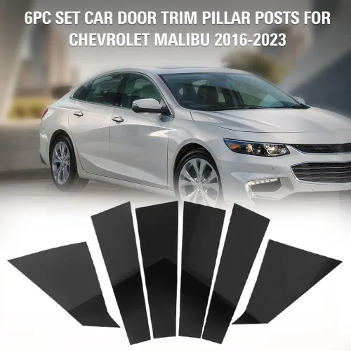 Vista 2 de Three T Fundas para pilares de ventanas de puerta lateral del automóvil para Chevrolet Malibu 2016 2017 2018 2019 2020 2021 2022 2023