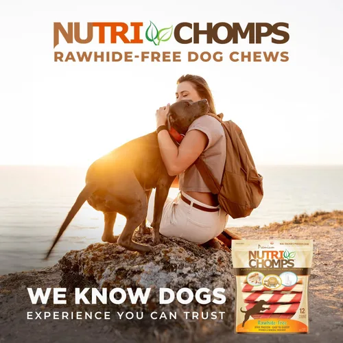 Vista 6 de NutriChomps - Masticables para perros, giros de 6 pulgadas, fáciles de digerir, golosinas para perros sin piel cruda, saludables, 12 unidades, pollo