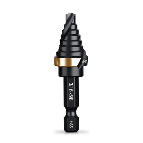 Vista 8 de THINKWORK Broca de Paso de Tamaño Único HSS, Broca de Paso HSS de 1/2", Unibit, Brocas de Paso de Vástago de 1/4" para Metal Suave, Acero, Madera