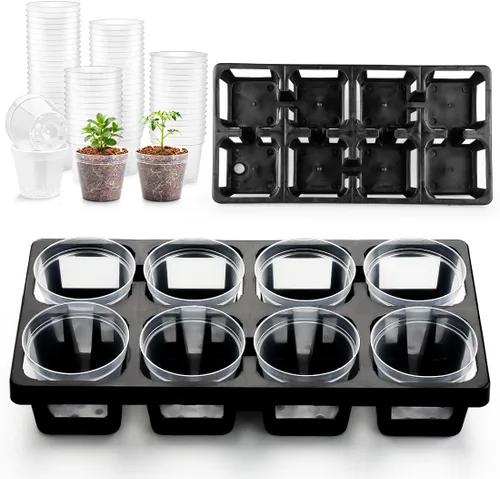 Vista 18 de RooTrimmer Bandejas para Macetas de Vivero de 24 Celdas (17"x11"x2") con Bandejas Planas de Plástico para Semillas, Bandeja Portátil Duradera
