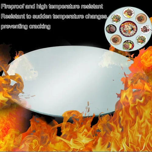 Vista 5 de SAGIDAR Vidrio templado redondo, tablero de mesa transparente, mesa redonda de vidrio, vidrio transparente de alto brillo, tapas de vidrio para mesa