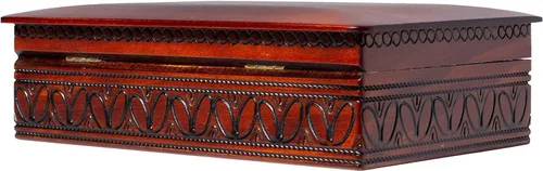 Vista 2 de JOYERÍA CAJA DE MADERA Hecho A Mano De Linden Recuerdo, Hecho En Polonia