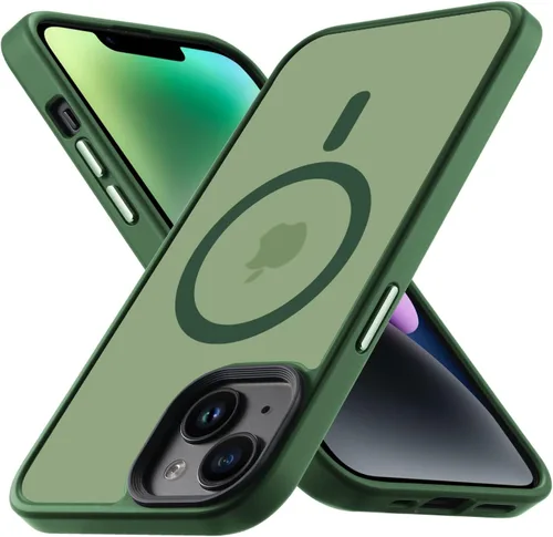 Vista 8 de Yriklso Funda para iPhone 13/iPhone14, compatible con MagSafe, a prueba de golpes, magnética 13, protección contra caídas de grado militar, funda