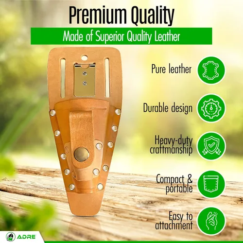 Vista 5 de ADRE - Funda de cuero para tijeras de podar, bolsa de herramientas multiusos para tijeras, tijeras, herramientas de utilidad, bolsa protectora