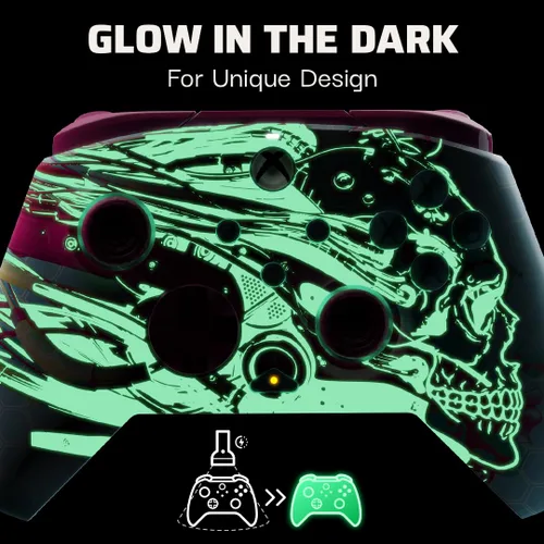 Vista 3 de PDP Gaming REMATCH GLOW Enhanced Wired Gaming Controller: Licensed Glow in the Dark Gamepad for Xbox Series X S, Xbox One, Windows PC, Mappable Back