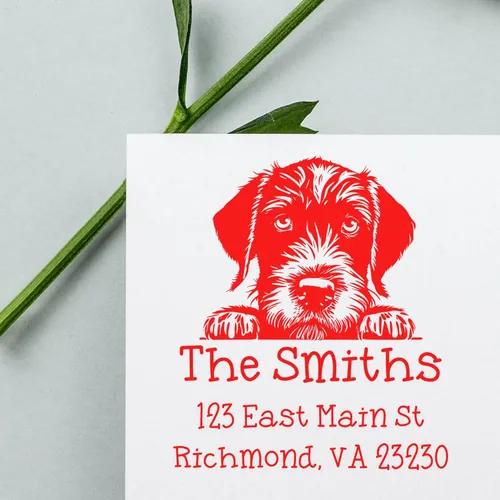 Vista 57 de Sello de alta calidad para cachorros Airedale Terrier – Sello de dirección personalizado – Ideal para los amantes de los perros – Elección de 5