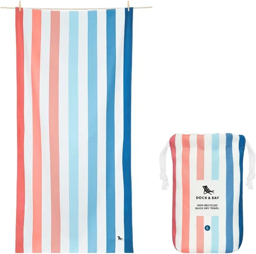 Vista 28 de Dock & Bay Toalla de playa - Secado rápido, sin arena - Compacta, ligera - 100% reciclada - Incluye bolsa - Banana Karma - Extra grande