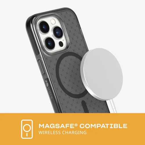 Vista 3 de tech21 iPhone 14 Pro Evo Check compatible con MagSafe - Funda protectora delgada y absorbente de golpes con protección FlexShock Multi-Drop de 16