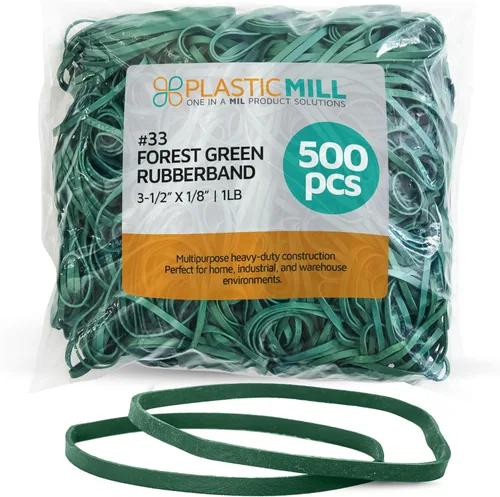 Vista 25 de Gomas de goma PlasticMill - Tamaño #33 - Gomas de color argyle púrpura - 1LB/500